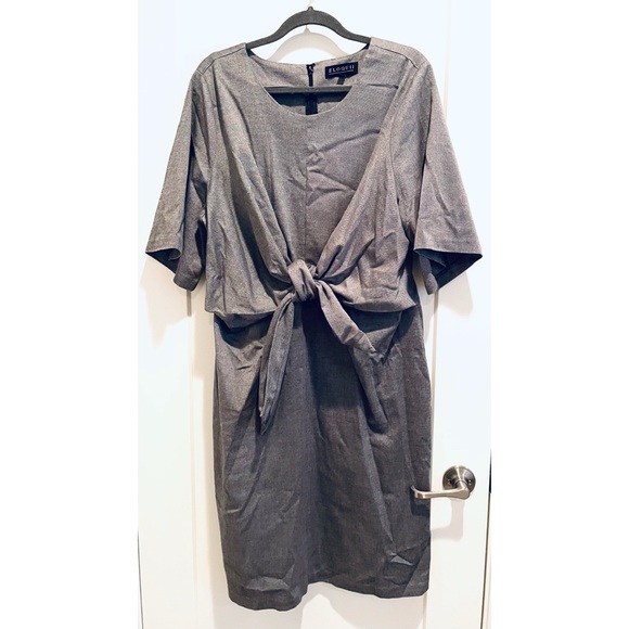 Eloquii Tie Front Work Dress - Picture 5 of 6